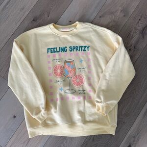 Pink Lily Yellow 'Feeling Spritzy' Crew Neck Sweater